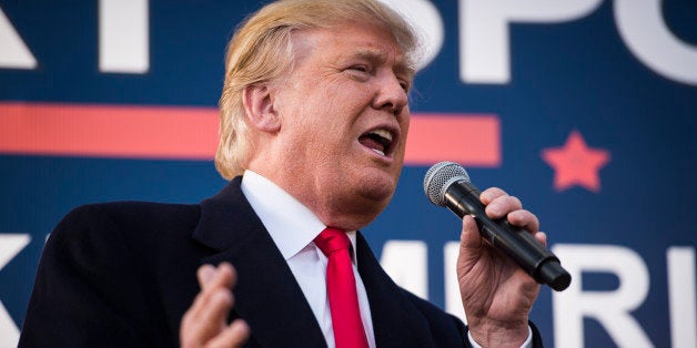 WALTERBORO, SC - FEBRUARY 17: Republican presidential candidate Donald Trump speaks at a campaign event held in Walterboro, SC on Wednesday Feb. 17, 2016. (Photo by Jabin Botsford/The Washington Post via Getty Images)