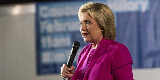 Hillary Clinton, former Secretary of State and 2016 Democratic presidential candidate, speaks during a campaign rally at the Laborers International Union in Las Vegas, Nevada, U.S., on Thursday, Feb. 18, 2016. Polling suggests Clinton is in danger of being overtaken by Sanders, a Vermont senator and self-described democratic socialist when the Nevada caucuses are held on February 20. Photographer: David Paul Morris/Bloomberg via Getty Images