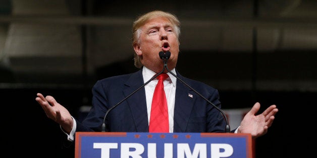 Republican presidential candidate Donald Trump speaks during a campaign stop Friday, Feb. 19, 2016, in North Charleston, S.C.