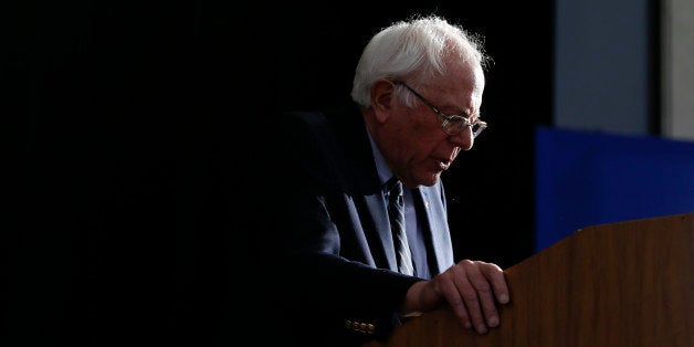 Democratic presidential candidate Sen. Bernie Sanders, I-Vt., speaks on the day of the Nevada Democratic caucus, Saturday, Feb. 20, 2016, in Henderson, Nev. (AP Photo/Jae C. Hong)