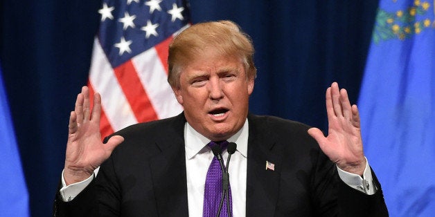 LAS VEGAS, NV - FEBRUARY 23: Republican presidential candidate Donald Trump speaks at a caucus night watch party at the Treasure Island Hotel & Casino on February 23, 2016 in Las Vegas, Nevada. The New York businessman won his third state victory in a row in the 'first in the West' caucuses. (Photo by Ethan Miller/Getty Images)