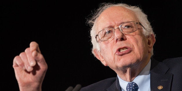 AMHERST, MA - FEBRUARY 22: Democratic presidential candidate, Sen. Bernie Sanders (D-VT) speaks at a rally on February 22, 20