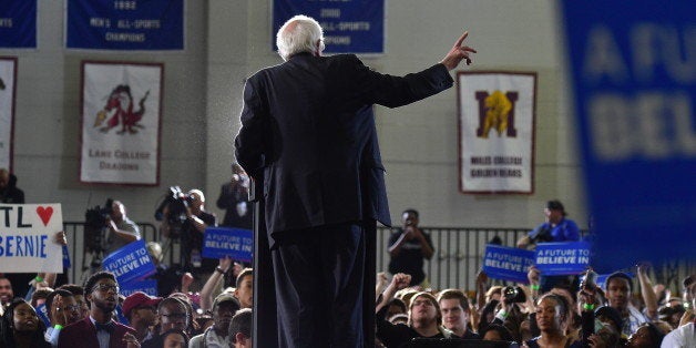 ATLANTA, GA - FEBRUARY 16: Democratic Presidentail Candidate Sen. Bernie Sanders speaks during the Bernie Sanders HBCU Tour and Rally at Atlanta University Center on February 16, 2016 in Atlanta, Georgia. (Photo by Prince Williams/WireImage)