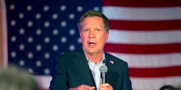 Republican presidential candidate, Ohio Gov. John Kasich speaks during a campaign rally in Wakefield, Mass., Saturday, Feb. 20, 2016. (AP Photo/Michael Dwyer)