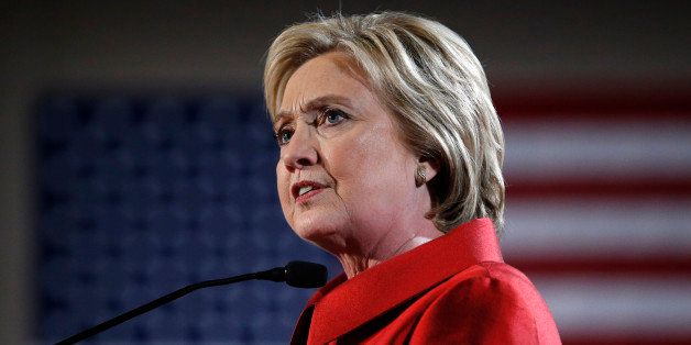 Democratic presidential candidate Hillary Clinton speaks during a Nevada Democratic caucus rally, Saturday, Feb. 20, 2016, in Las Vegas. (AP Photo/John Locher)