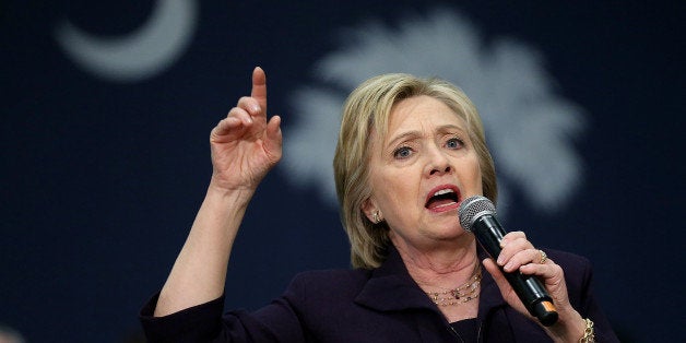 MYRTLE BEACH, SC - FEBRUARY 25: U.S. Democratic presidential candidate Hillary Clinton delivers remarks at a Get Out the VoteÃ rally February 25, 2016 in Myrtle Beach, South Carolina. Clinton continues herÃ campaign in South Carolina, as the state will hold a primary for Democratic candidates this Saturday. (Photo by Win McNamee/Getty Images)