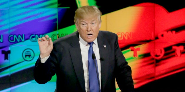 TELEMUNDO EVENTS -- Pictured: Republican presidential candidate Donald Trump at the Republican presidential primary candidate