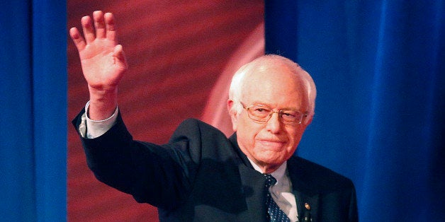 Democratic presidential candidate, Sen. Bernie Sanders, I-Vt., arrives to participate in a CNN town hall style televised event at the University of South Carolina School of Law, in Columbia, S.C., Tuesday, Feb. 23, 2016. (AP Photo/Gerald Herbert)