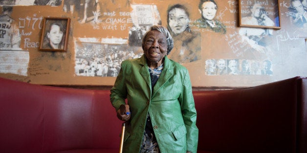 WASHINGTON, DC - FEBRUARY 22: 106 year-old Virginia McLaurin in Busboys and Poets on Feb 22, 2016 in Washington, DC. A video of McLaurin dancing with President and First Lady Obama last week at the White House went viral on the Internet.(Photo by Kate Patterson for The Washington Post via Getty Images)