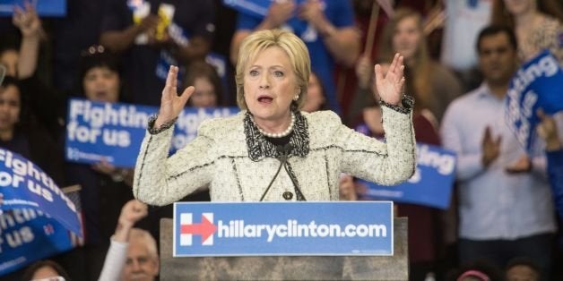 US Democratic presidential candidate Hillary Clinton speaks at a primary night rally in Columbia, South Carolina, on February 27, 2016.Clinton defeated Bernie Sanders by an overwhelming margin in the Democratic primary in South Carolina, projections showed, seizing momentum ahead of the most important day of the nomination race: next week's 'Super Tuesday' contests. / AFP / Nicholas Kamm (Photo credit should read NICHOLAS KAMM/AFP/Getty Images)