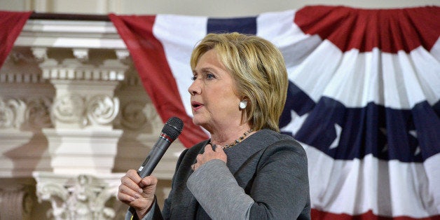 BOSTON, MA - FEBRUARY 29: Democratic Presidential candidate Hillary Clinton speaks during a 'Get Out The Vote' rally at Old
