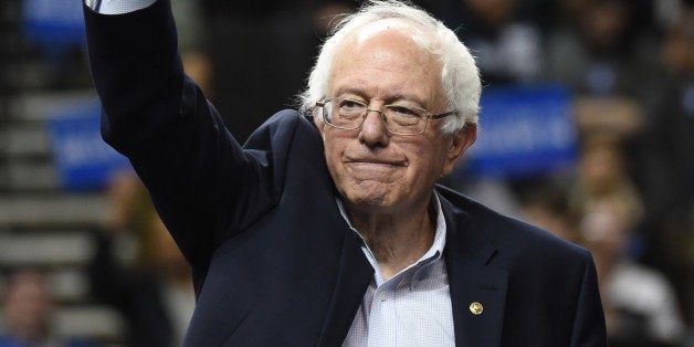 NORFOLK, VA - FEBRUARY 23: Sen. Bernie Sanders (VT) greets supporters during a rally at the Scope arena on February 23, 2016