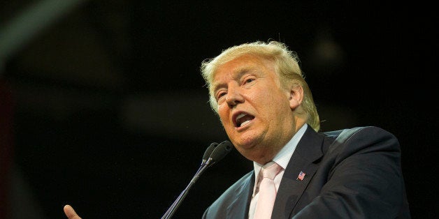 VALDOSTA, GA - FEBRUARY 29: Republican presidential candidate Donald Trump speaks to supporters during a rally at Valdosta State University February 29, 2016 in Valdosta, Georgia. On the eve of the Super Tuesday primaries, Trump is enjoying his best national polling numbers of the election cycle, increasing his lead over rivals Sens. Marco Rubio (R-FL) and Ted Cruz (R-TX). (Photo by Mark Wallheiser/Getty Images)