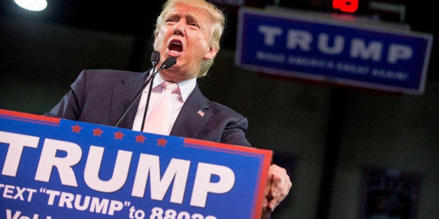 Republican presidential candidate Donald Trump speaks at a rally at Valdosta State University in Valdosta, Ga., Monday, Feb. 29, 2016. (AP Photo/Andrew Harnik)