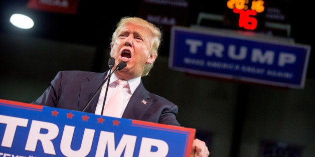 Republican presidential candidate Donald Trump speaks at a rally at Valdosta State University in Valdosta, Ga., Monday, Feb. 29, 2016. (AP Photo/Andrew Harnik)