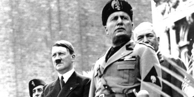 Hitler's visit in Italy. Hitler and Mussolini in Venice, 1934, Italy. (Photo by: Photo12/UIG via Getty Images)