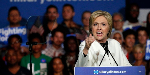 Democratic presidential candidate Hillary Clinton speaks at a rally during a campaign event on Super Tuesday in Miami on Marc