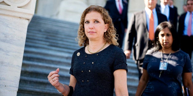 UNITED STATES - OCTOBER 21: Rep. Debbie Wasserman Schultz, D-Fla., descends the House steps after a vote in the Capitol, October 21 2015. (Photo By Tom Williams/CQ Roll Call)