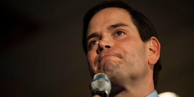 ANDOVER, MN- MARCH 1: Republican presidential candidate Sen. Marco Rubio (R-Fla.) speaks to a crowd of supporters Courtyards