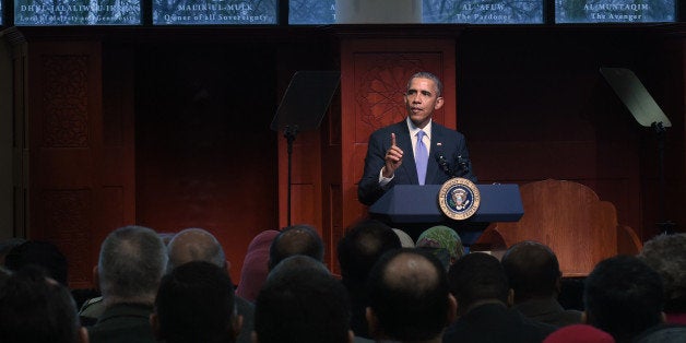 President Barack Obama visits the Islamic Society of Baltimore on Wednesday, Feb. 3, 2016. (Kenneth K. Lam/Baltimore Sun/TNS via Getty Images)