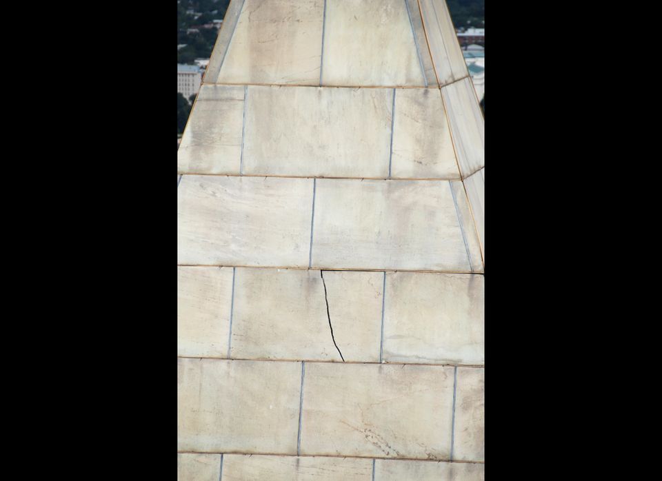 Washington Monument Earthquake Damage