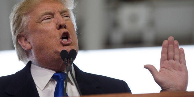 Republican presidential candidate Donald Trump speaks during a campaign stop at the Signature Flight Hangar at Port-Columbus International Airport, Tuesday, March 1, 2016, in Columbus, Ohio. (AP Photo/John Minchillo)