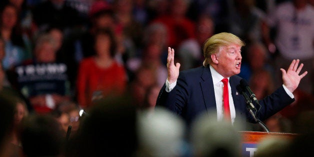 Republican presidential candidate Donald Trump speaks during a campaign rally Monday, March 7, 2016, in Madison, Miss. (AP Ph