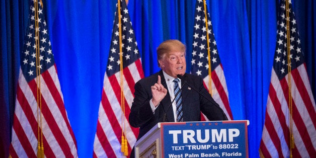 WEST PALM BEACH, FL - MARCH 6: Republican presidential candidate Donald Trump speaks during a campaign press conference event at the Trump International Golf Club in West Palm Beach, FL on Saturday March 05, 2016. (Photo by Jabin Botsford/The Washington Post via Getty Images)