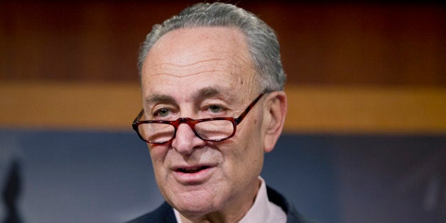 Sen. Charles Schumer, D-N.Y., speaks during a news conference on opioid and heroin abuse, Thursday, Feb. 11, 2016 , on Capitol Hill in Washington. (AP Photo/Alex Brandon)