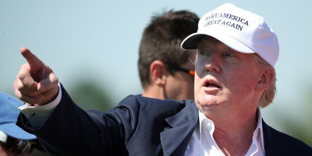 DORAL, FL - MARCH 06: Republican presidential candidate Donald Trump makes an appearance prior to the start of play during t