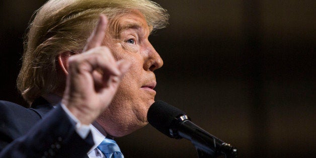 UNITED STATES - MARCH 9 - Republican presidential candidate Donald Trump speaks at a campaign rally at the Crown Center Coliseum in Fayetteville, N.C, Wednesday, March 9, 2016. (Photo By Al Drago/CQ Roll Call)