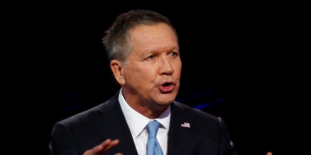 Republican Presidential candidate Ohio Governor John Kasich speaks during the CNN Republican Presidential Debate March 10, 20