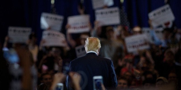 Republican Presidential hopeful Donald Trump speaks during a rally March 13, 2016 in West Chester, Ohio. / AFP / Brendan Smialowski (Photo credit should read BRENDAN SMIALOWSKI/AFP/Getty Images)