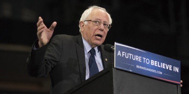 Senator Bernie Sanders, an independent from Vermont and 2016 Democratic presidential candidate, speaks during a campaign rall