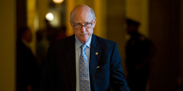 UNITED STATES - SEPTEMBER 9: Sen. Pat Roberts (R-KS) arrives for the Senate Republicans' policy lunch in the Capitol on Wedne