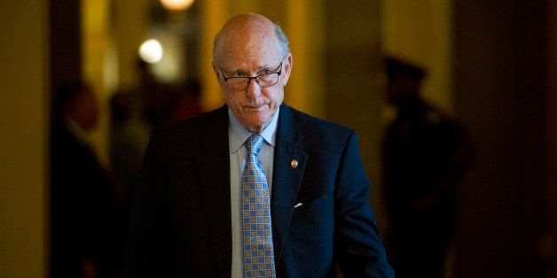 UNITED STATES - SEPTEMBER 9: Sen. Pat Roberts (R-KS) arrives for the Senate Republicans' policy lunch in the Capitol on Wednesday, Sept. 9, 2015. (Photo By Bill Clark/CQ Roll Call)