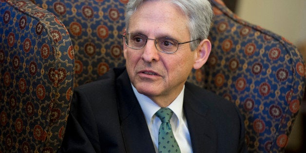 UNITED STATES - MARCH 17: Supreme Court justice nominee Merrick Garland talks with Senate Judiciary Committee Ranking Member