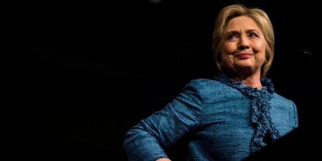 WEST PALM BEACH, FL - On primary night, former Secretary of State Hillary Clinton speaks to a cheering crowd of her supporters from her victory party in West Palm Beach, Florida on Tuesday evening March 15, 2016. (Photo by Melina Mara/The Washington Post via Getty Images)