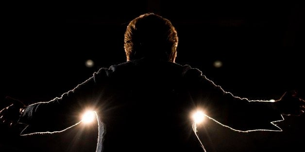 WEST PALM BEACH, FL - On primary night, former Secretary of State Hillary Clinton speaks to a cheering crowd of her supporters from her victory party in West Palm Beach, Florida on Tuesday evening March 15, 2016. (Photo by Melina Mara/The Washington Post via Getty Images)