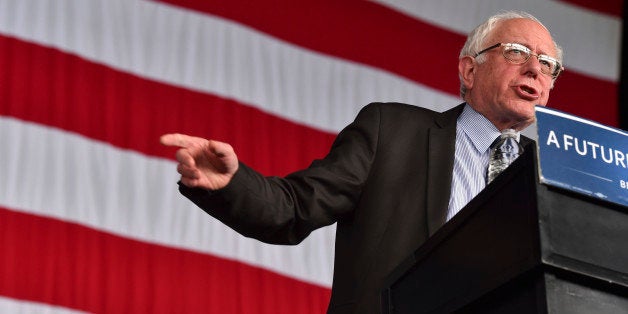 CHARLOTTE, NC - MARCH 14: Democratic presidential candidate Bernie Sanders speaks to his supporters during a rally at the PNC