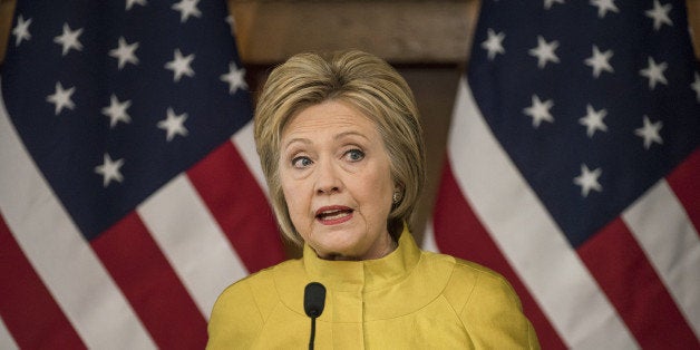 Hillary Clinton, former Secretary of State and 2016 Democratic presidential candidate, speaks during an event at Stanford Uni