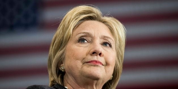 CLEVELAND, OH - Former Secretary of State Hillary Clinton speaks to a gym full of supporters at Cuyahoga Community College du