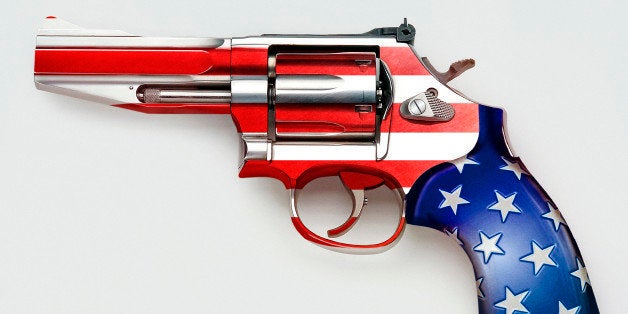 Stars and stripes on gun