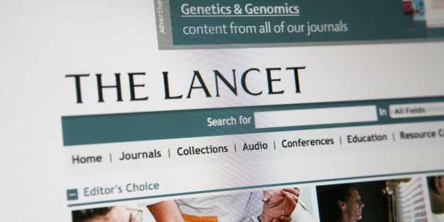 This picture taken on March 17, 2010 in Paris shows the internet homepage of the British scientific magazine The Lancet. AFP PHOTO LOIC VENANCE (Photo credit should read LOIC VENANCE/AFP/Getty Images)