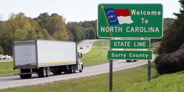 'Welcome to North Carolina' sign