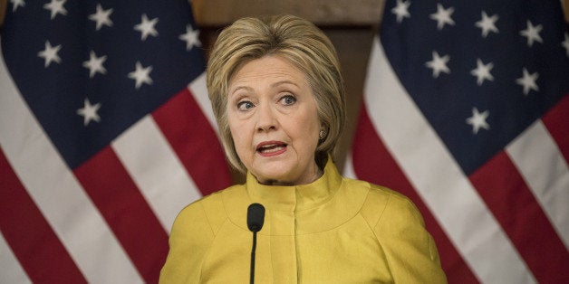Hillary Clinton, former Secretary of State and 2016 Democratic presidential candidate, speaks during an event at Stanford University in Stanford, California, U.S., on Wednesday, March 23, 2016. In the wake of a series of deadly terrorist attacks in Brussels on Tuesday, the U.S. presidential front-runners clashed over interrogation techniques and whether to stop foreign Muslims from entering the country. 'Our country's most experienced and bravest military leaders will tell you that torture is not effective,' said Clinton. Photographer: David Paul Morris/Bloomberg via Getty Images