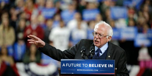 Democratic presidential candidate Sen. Bernie Sanders, I-Vt., speaks at a rally Friday, March 25, 2016, in Seattle. (AP Photo/Elaine Thompson)