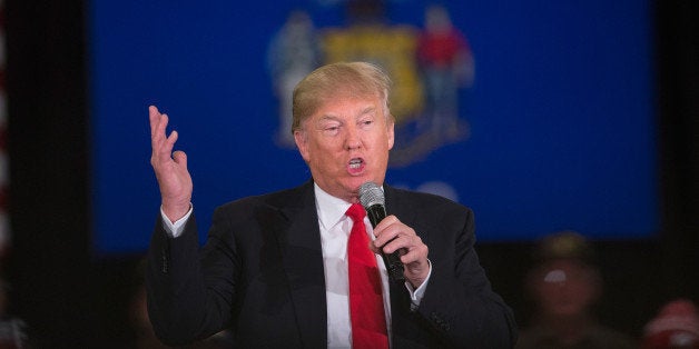 APPLETON, WI - MARCH 30: Republican presidential candidate Donald Trump speaks to guests during a campaign rally at the Radisson Paper Valley Hotel on March 30, 2016 in Appleton, Wisconsin. Wisconsin voters go to the polls for the state's primary on April 5. (Photo by Scott Olson/Getty Images)