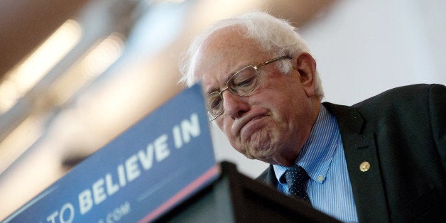 PITTSBURGH, PA - MARCH 31: Democratic presidential candidate U.S. Sen. Bernie Sanders (D-VT) pauses as he speaks to supporters at the David L. Lawrence Convention Center on March 31, 2016 in Pittsburgh, Pennsylvania. Sanders and opponent Hillary Clinton are campaigning ahead of the April 26 primary in Pennsylvania. (Photo by Jeff Swensen/Getty Images)