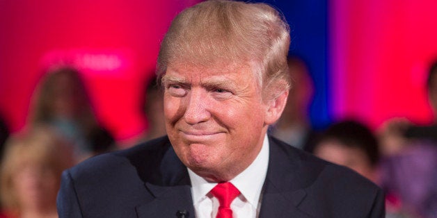 GREEN BAY, WI - MARCH 30: Republican Presidential candidate Donald Trump films a town hall meeting for MSNBC with Chris Matt